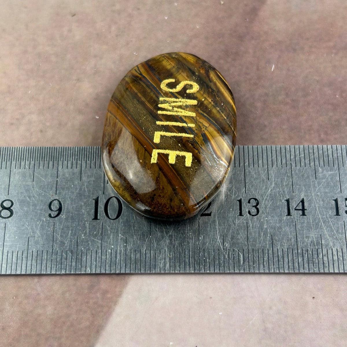 Tiger's Eye Word Palm Stone