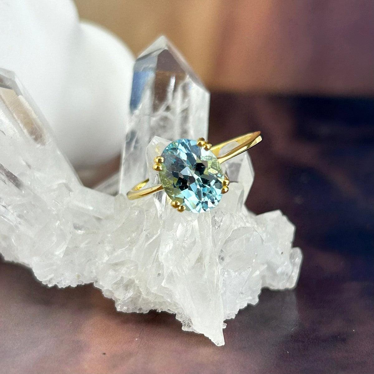 Blue Gemstone Gold Ring