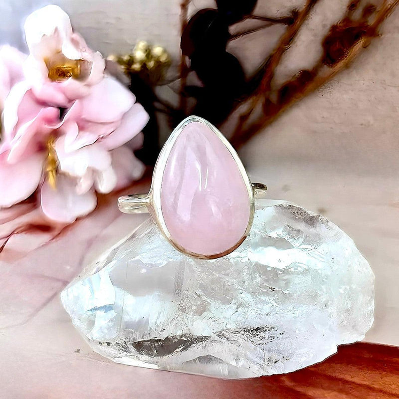 Morganite Crystal Large Size Ring