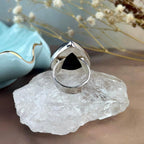 Black Tourmaline Teardrop Ring