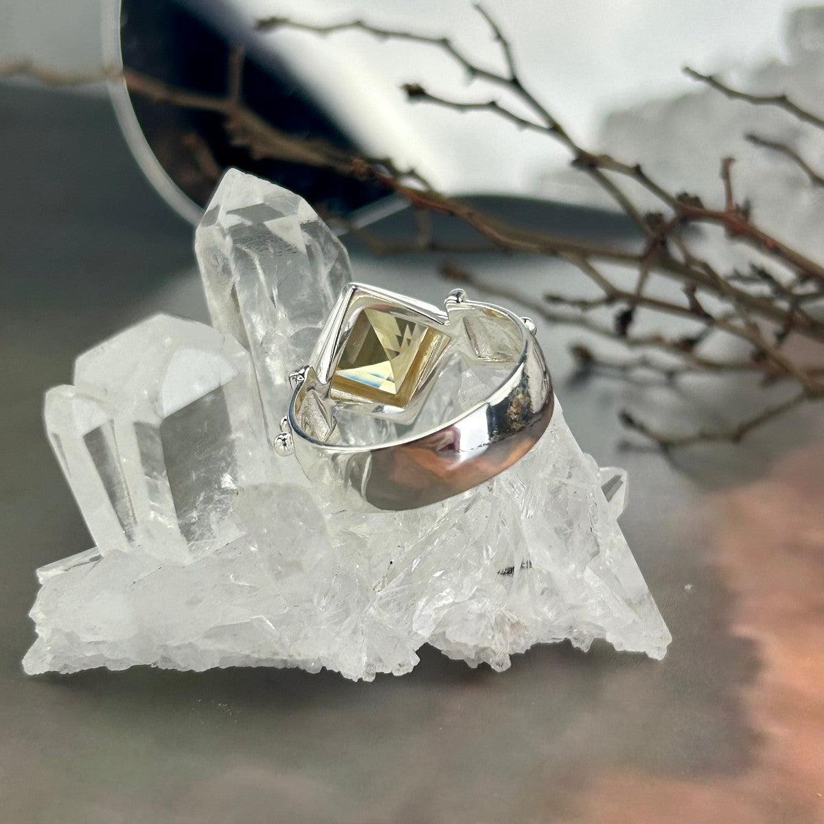 Yellow Gemstone Silver Ring
