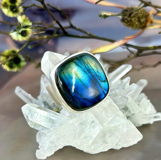 Labradorite Square Ring