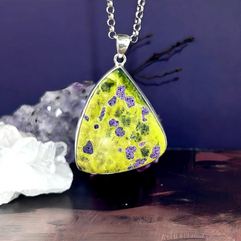Purple and Green Crystal Pendant