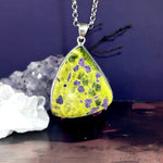 Stitchtite & Green Serpentine (Atlantisite) Large Freeform Pendant