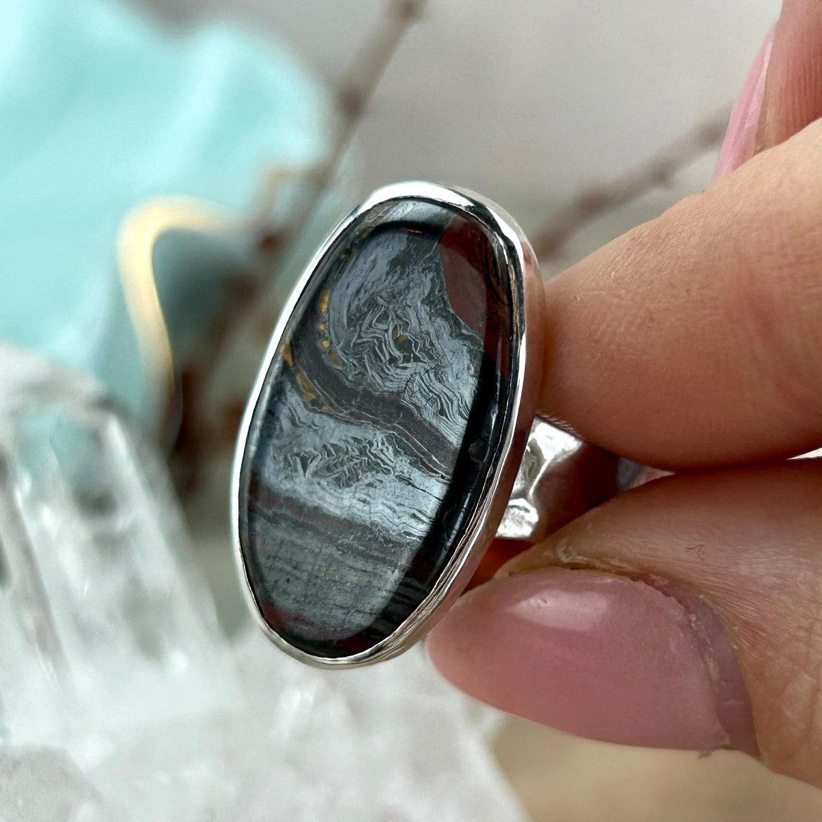 Small Size Tiger Iron Ring