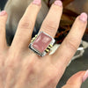 Rectangle Pink Emerald Ring