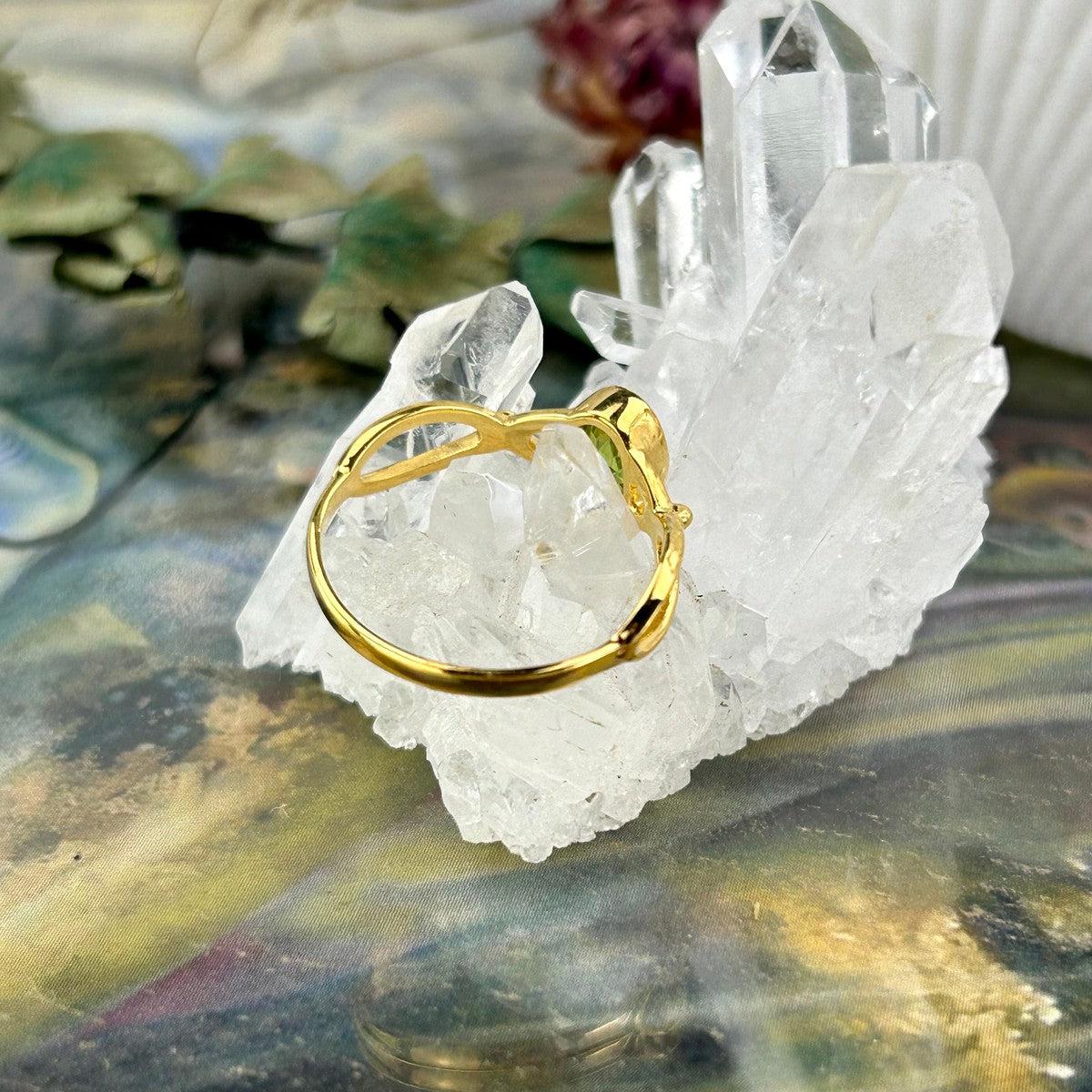 Gold Plated Crystal Ring