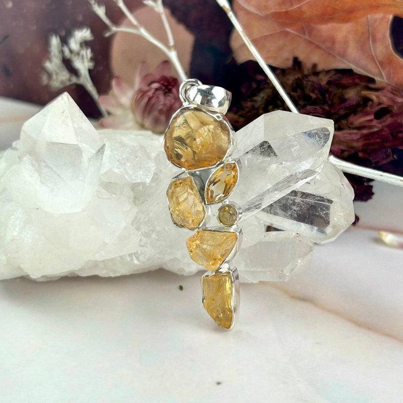 Real Citrine Sterling Silver Pendant
