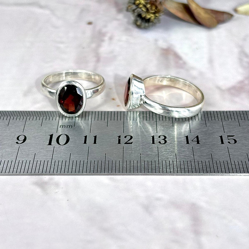 Burgundy Red Crystal Ring