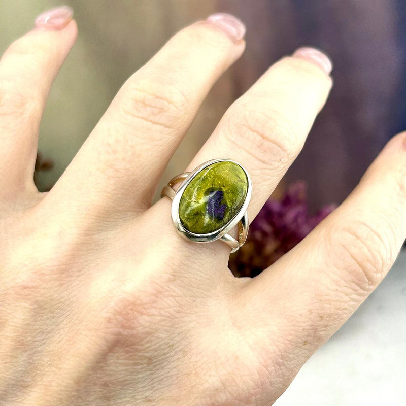 Oval Green Stone Ring