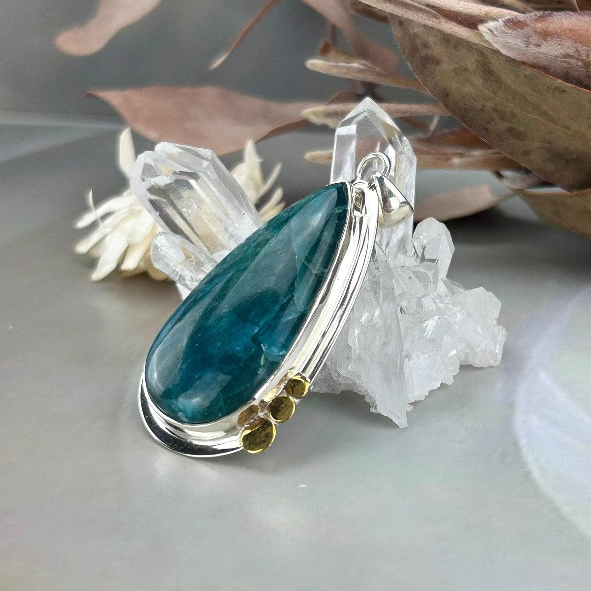 Mixed Metal Crystal Pendant