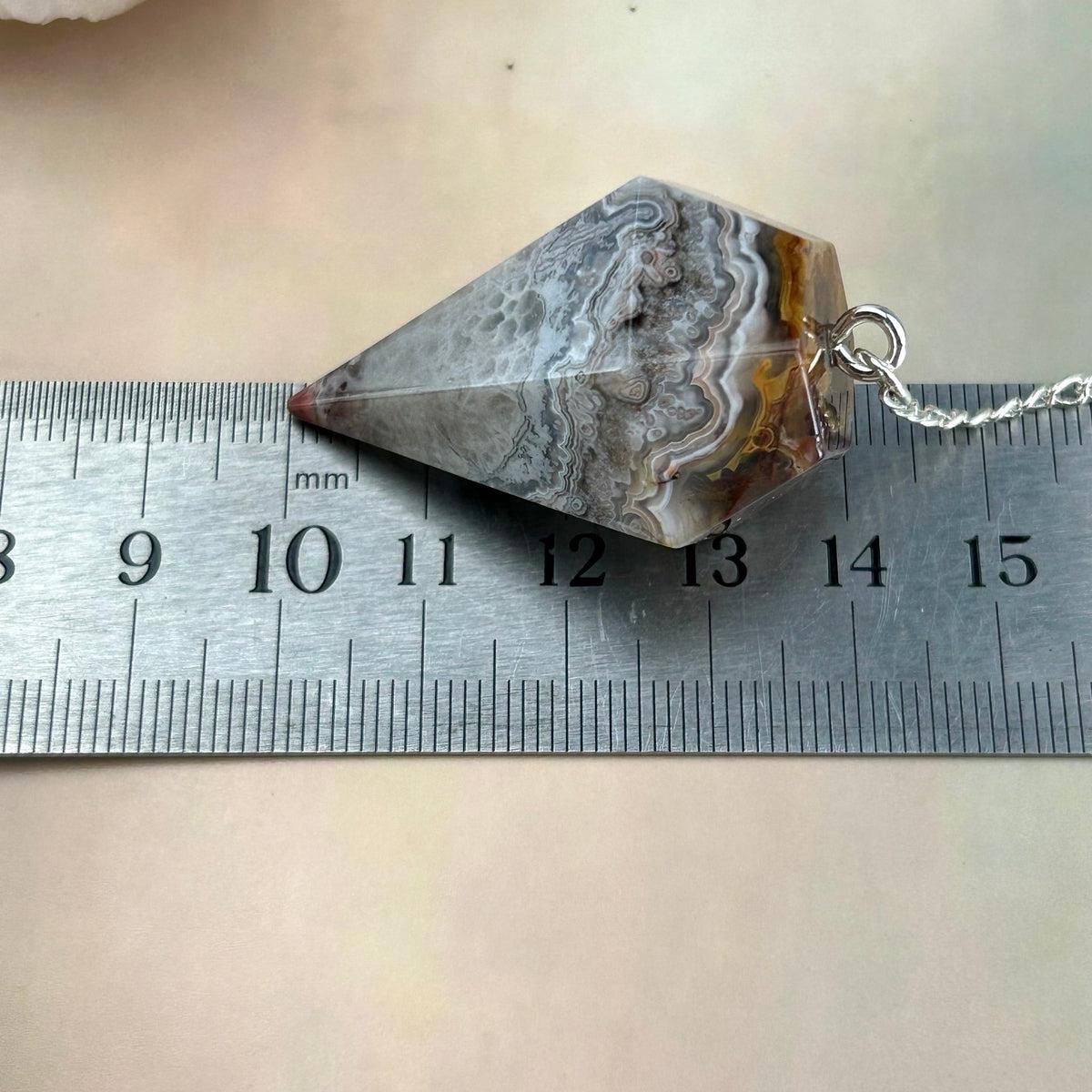 Agate Silver Chain Pendulum