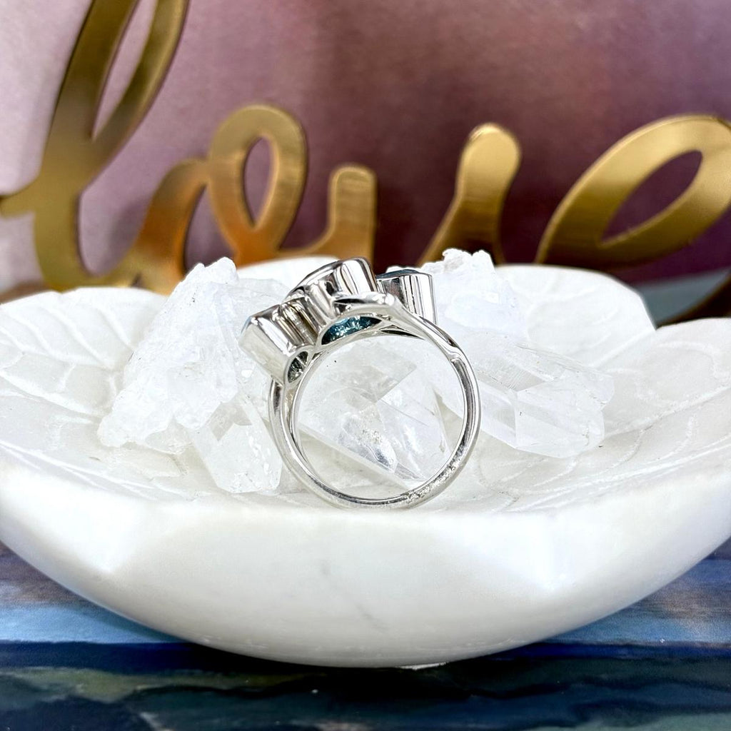 Matte Silver Gemstone Ring