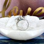 Matte Silver Gemstone Ring