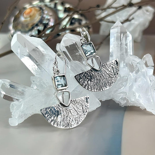 Blue Topaz Fan Earrings