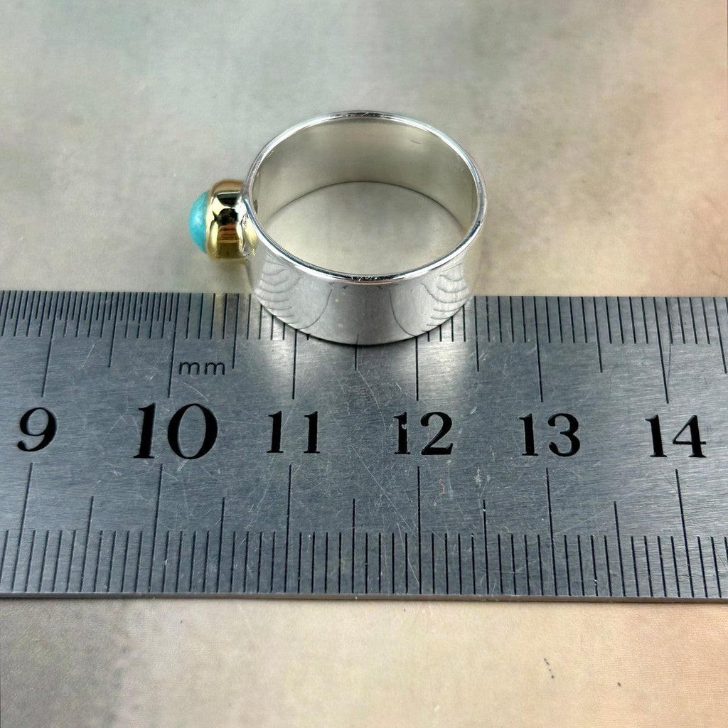 Turquoise Round Stone Silver Ring