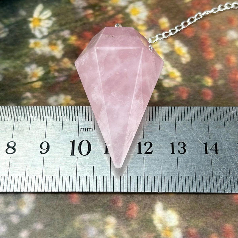 Rose Quartz Diamond Pendulum