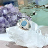 Aquamarine Wide Band Ring