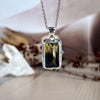 Smokey Lemon Quartz with Phantom inclusions Rectangle Ornate Pendants