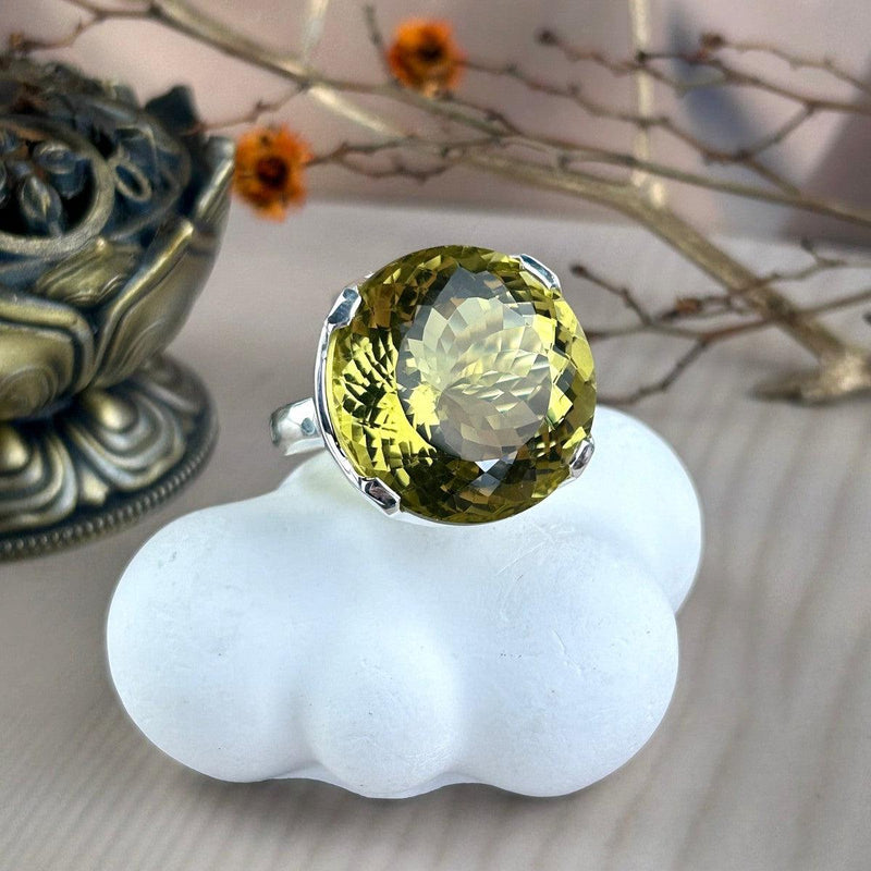 Lemon Quartz Brilliant Cut Ring