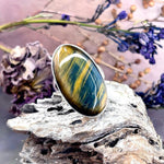 Golden Blue Tigers Eye Ring