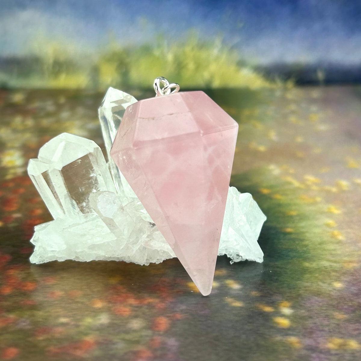 Rose Quartz Crystal Pendulum