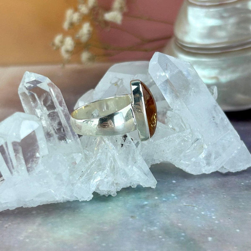 Elongated Oval Citrine Ring