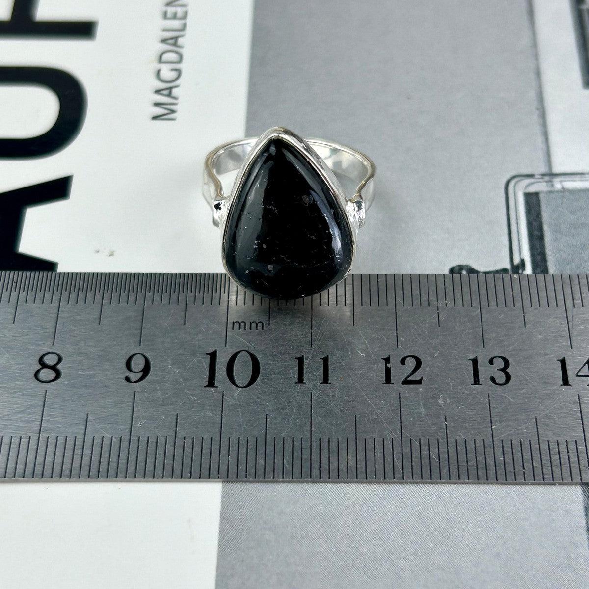 Battered Silver Crystal Ring