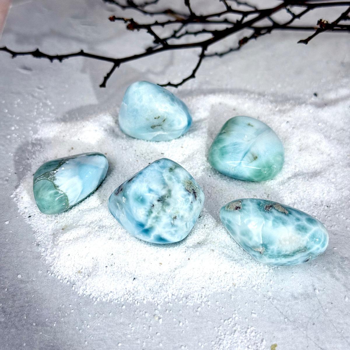 Genuine Larimar Tumbled Stone
