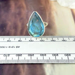 Labradorite Large Pear Cut Ring