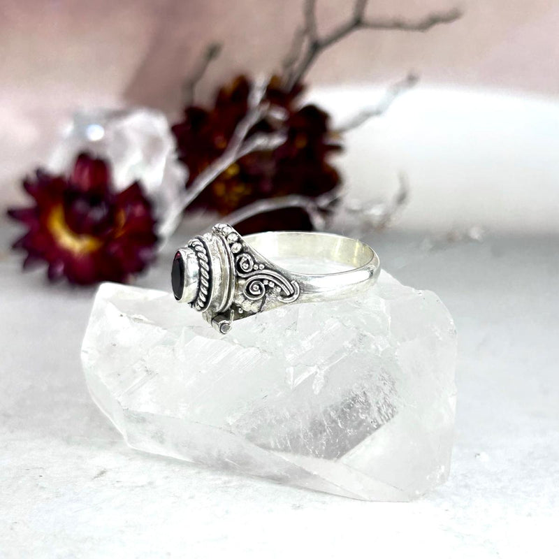 Bohemian Design Garnet Ring