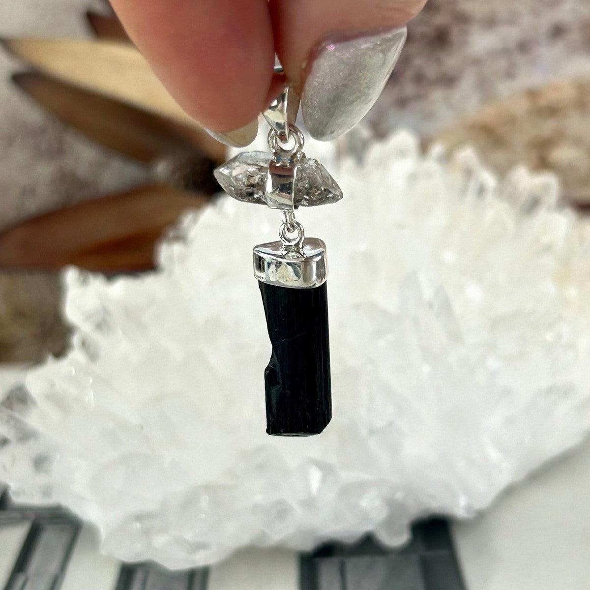 Black Tourmaline Bar Pendant