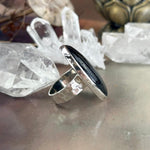 Battered Silver Crystal Ring