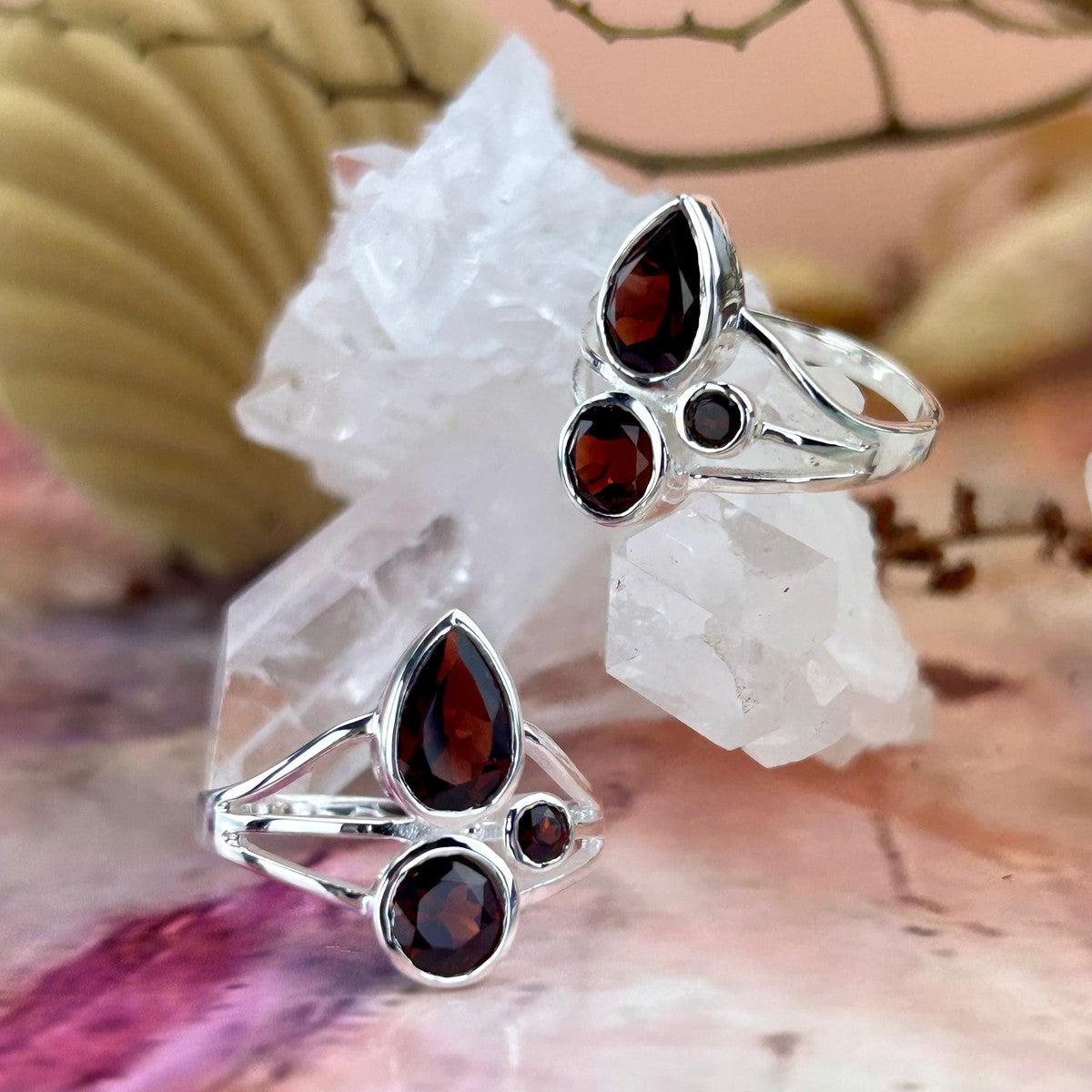 Three Stone Crystal Ring