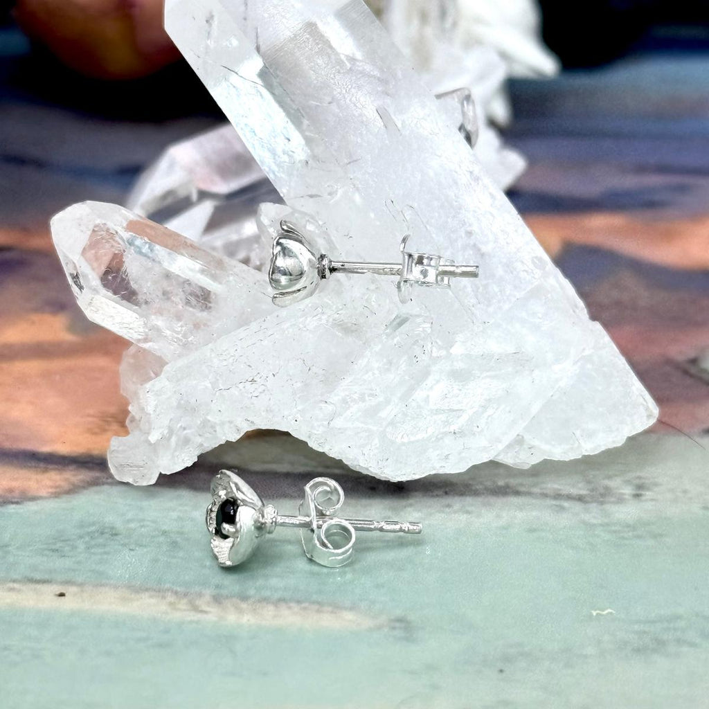 Gemstone Flower Studs