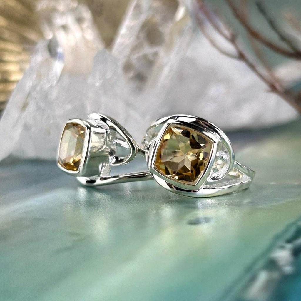 Citrine Princess Cut Ring