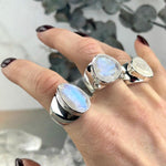 Rainbow Moonstone Sterling Silver Ring