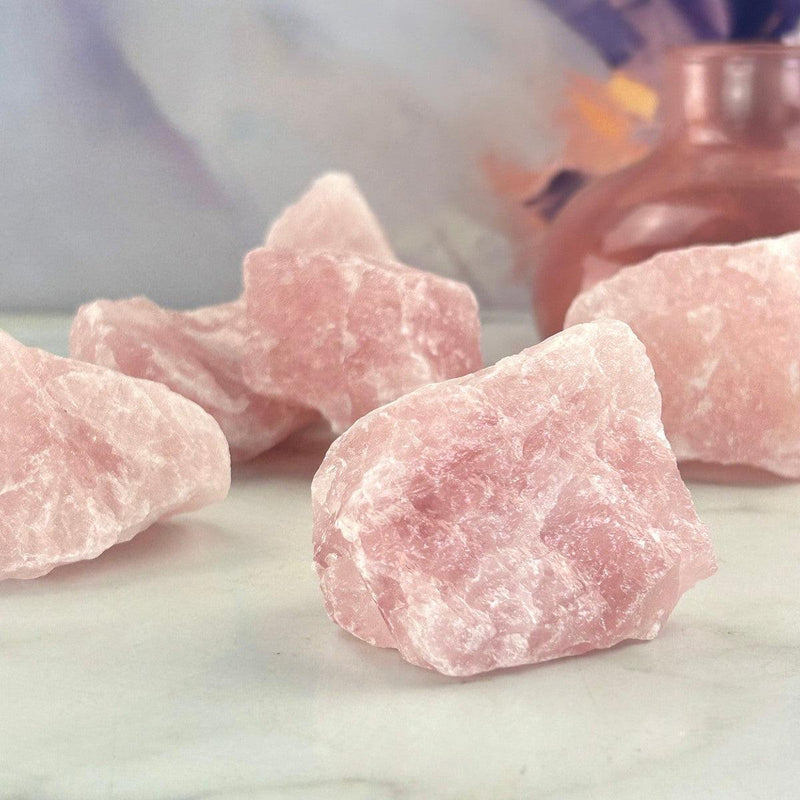 Rose Quartz Raw Pink Crystals