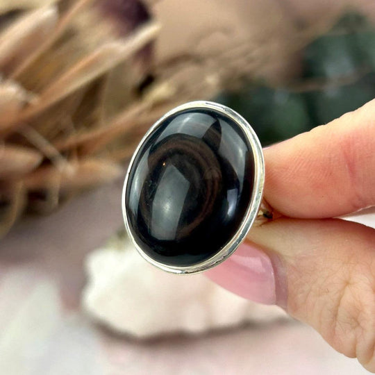 Rainbow (Mahogany) Obsidian Oval Ring