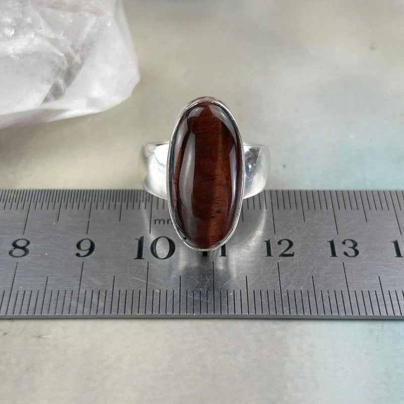 Red Tiger Eye Cabochon Ring