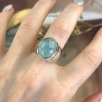 Oval Shaped Aquamarine Ring