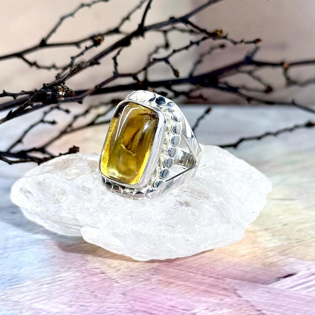 Real Citrine Sterling Silver Ring