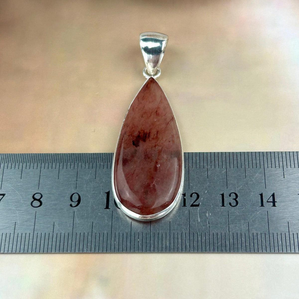 Flame Quartz Crystal Pendant