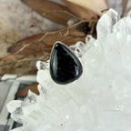Pear Shape Black Tourmaline Ring