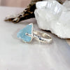 Rough Aquamarine Crystal Ring