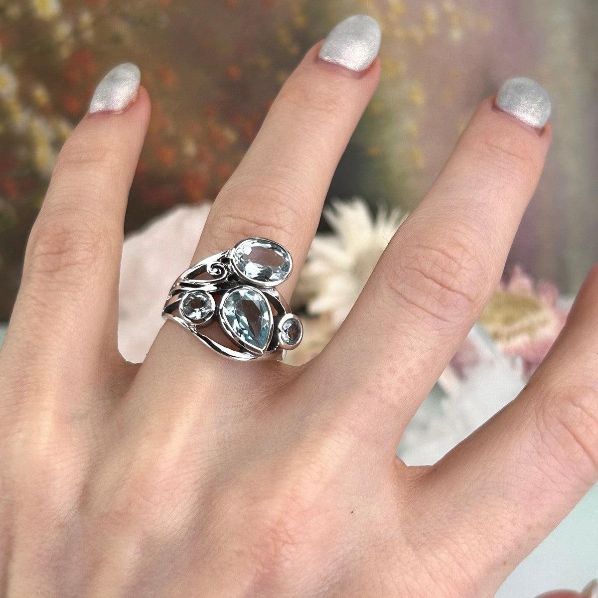Small Size Blue Topaz Ring