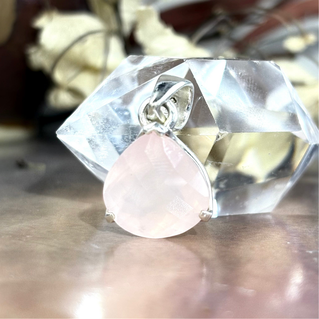 Frosted Pink Stone Pendant