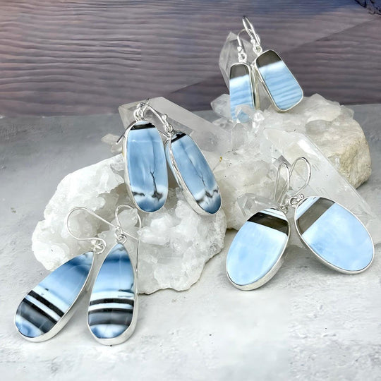 Owyhee Blue Opal Assorted Shape Drop Earrings