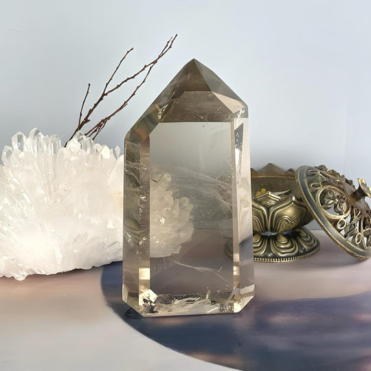 Smokey Citrine Natural & High Grade Crystal Point 12cm