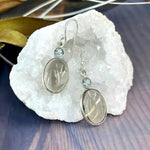 Smokey Quartz And Blue Topaz Earrings